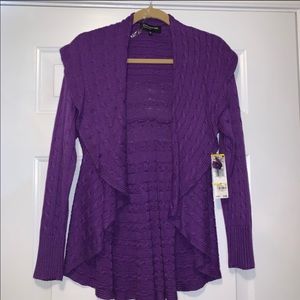 NWT Jones New York Purple Cardigan Sweater